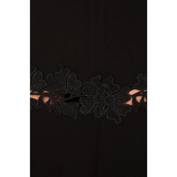 NICHOLAS‎ Crepe Fitted Panel Dress Black Size 0 Lace Embroidered Flounce Hem - Picture 3 of 16